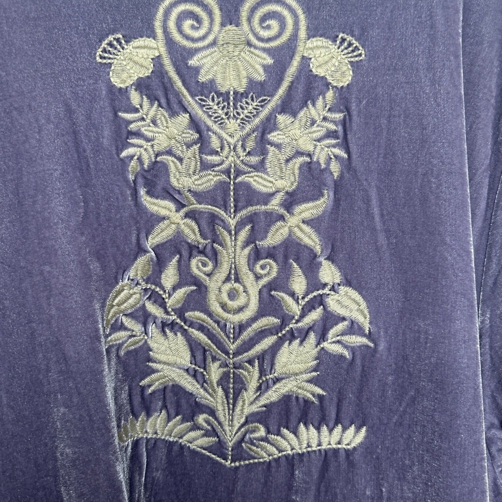 New Time for Me Velvet Embroidered Kimono Cardigan Women 2X Light Purple - Picture 6 of 12